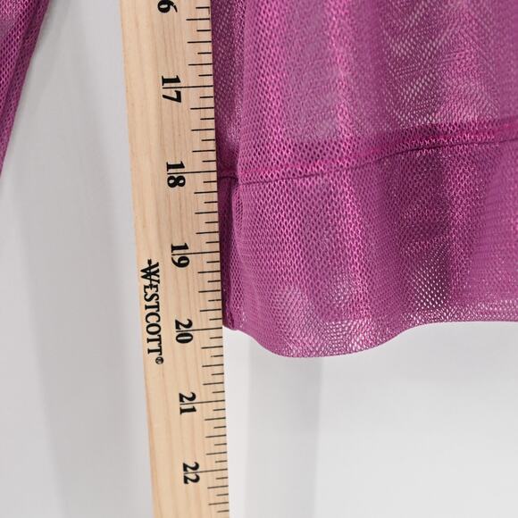 LUCKY IN LOVE Womens Goddess Mesh Top Size XS‎ Passion Pink Sheer Layering Shirt - Picture 4 of 11